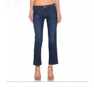 Frame Denim Denrock dark blue wash straight-leg relaxed jean - size 27